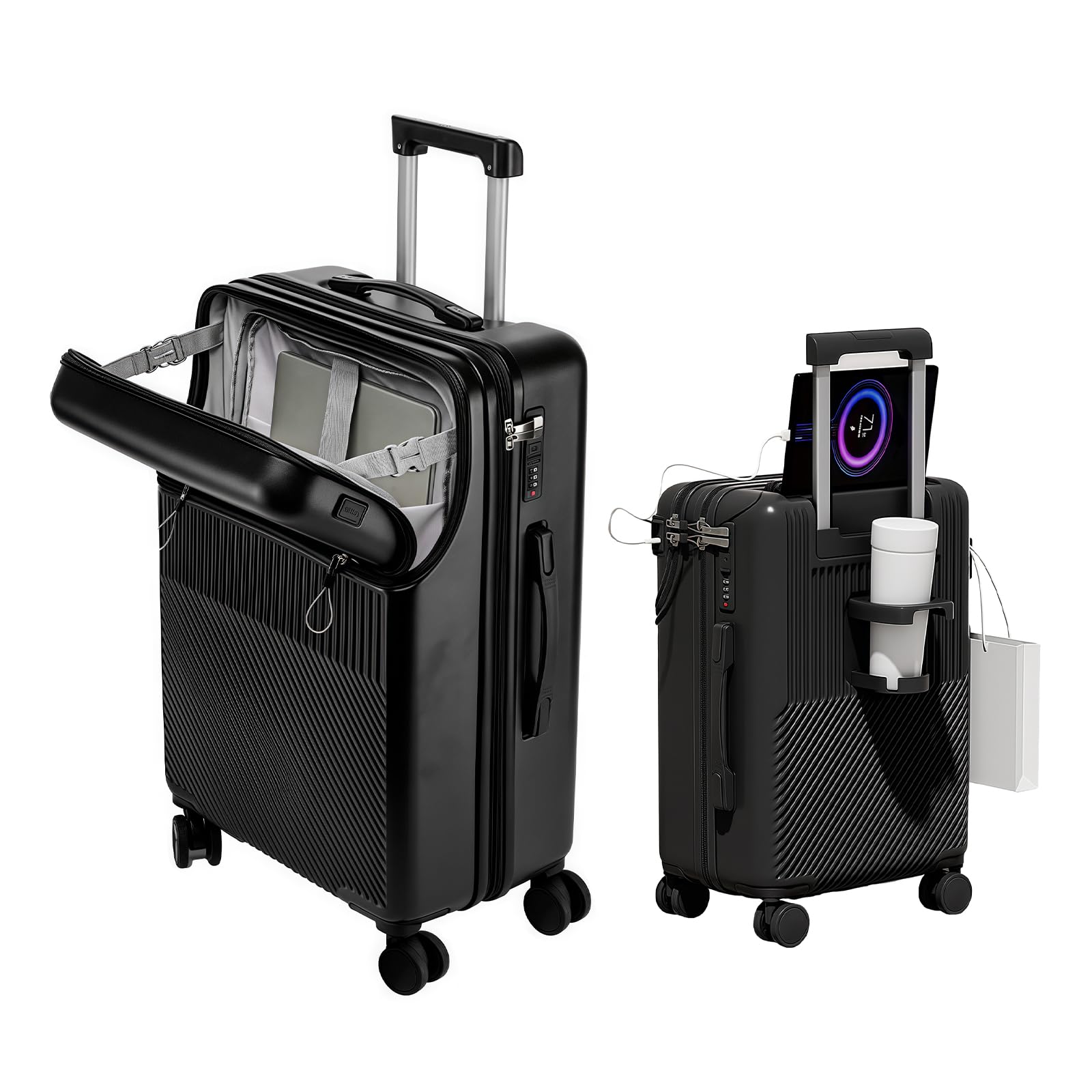 ◆新品購入◆未使用品◆ビバユー キャリー スーツケース◆機内持込みOK ブラック Amazon | [UneMeet] スーツケース フロントオープン 多機能 機内